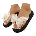 thumbnail image 2 of 2026 Women's 3D Floral Sandals Dressy Flatform Thongs Flip Flops Summer Beach Vacation Fashion Casual Flip Flops Elegant Flower Slippers (Male,White2), 2 of 6