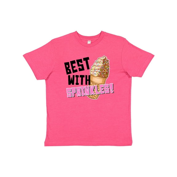 Inktastic Best with Sprinkles Ice Cream Twist Cone Youth T-Shirt