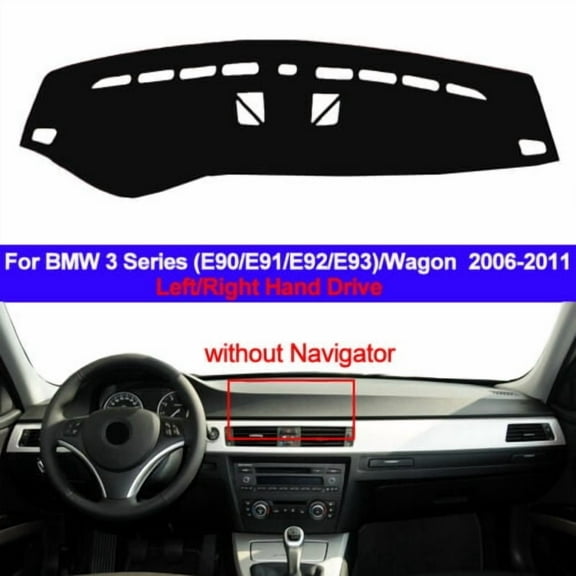 Leather Car Dash Mat Dashboard Protects Cover Cape For BMW 3 Series E90 2006-2011 NO NAV Black