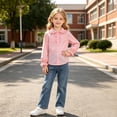 thumbnail image 5 of Posijego Girls Dress Shirts Ruffled Button down Long Sleeve Shirts School Uniform Tops Collared Formal Shirts 2-13 Years, 5 of 9