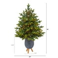 thumbnail image 3 of Nearly Natural 3.5' Fir Artificial Christmas Tree in Planter, Prelit with 150 Clear Lights, 3 of 7