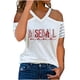 thumbnail image 1 of Blusa de manga corta con estampado de cuello en V informal para mujer con estilo Camiseta de verano con hombros descubiertos OAVQHLG3B Store  lin121212, 1 of 5