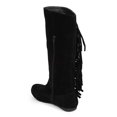 thumbnail image 3 of Liliana DA80 Women Knee High Calf Vertical Fringe Western Flat Riding Boot, 3 of 5
