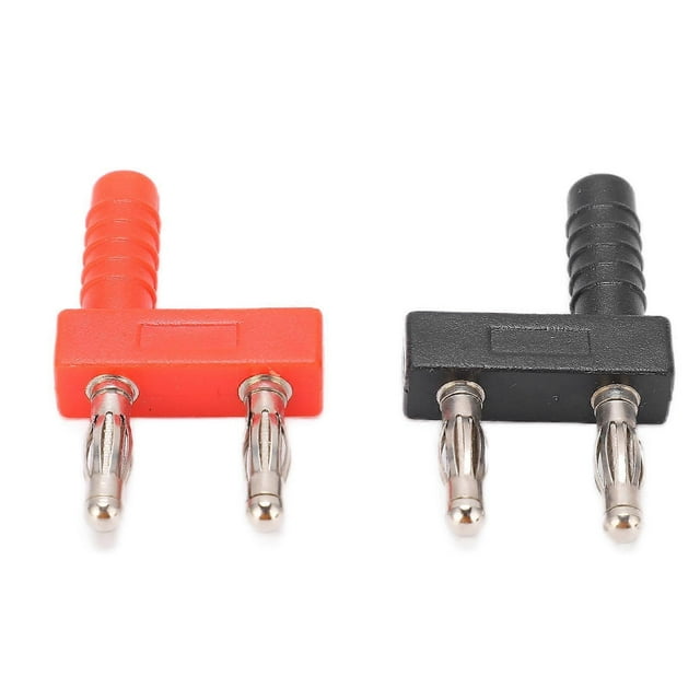 Fiche banane double rangée U36 4 mm, cuivre rouge, résistante aux vibrations, durable, rouge et noir, fiche de court-circuit