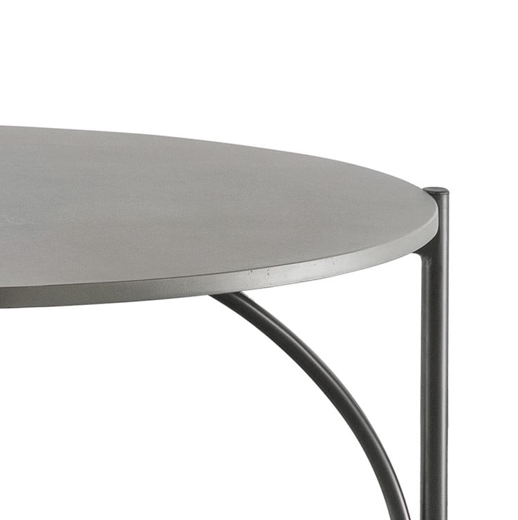 Alaterre Alburgh Outdoor 42" x 42" x 30" Round Aluminum Bistro Table, White/Black