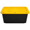 Extra Strong 27 Gallon, Black and Yellow Storage Bin (4pack)
