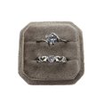 thumbnail image 2 of Caja de terciopelo para anillos dobles, octogonal, para ceremonia de boda, con tapa desmontable, 2 of 5