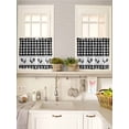 thumbnail image 5 of Farmhouse Black Plaid 2 Panel Kitchen Curtains for Small Windows, Vintage Country Cock Checkered Bathroom Tier Curtain, Short Window Treatment for Bedroom/Living Room 55"x24", 5 of 6