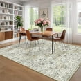 thumbnail image 4 of Area Rug 5x7 Vintage Floral Living Room Rug Non Slip, Soft Non Shedding Carpet, Low Pile Thin Floor Covering, Retro Oriental Printed Mat, Indoor Foldable Carpet for Bedrooms, Brown, 4 of 8