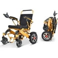 thumbnail image 1 of Fauteuil Roulant Électrique Pliable et de Voyage Fauteuil Roulant Électrique Fauteuil Roulant Mobile Pliable Portable Fauteuil de Mobilité Médicale Or, 1 of 7
