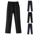 thumbnail image 2 of Girls Uniform Pants Boys Fashion Elastic Waist Twill Chino Pant Dress Pants Fashion Straight Leg Trousers Stretchy Pants with Pockets for Kids, 2 of 4