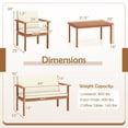 thumbnail image 3 of Gymax 4 Pieces Patio Furniture Set Acacia Wood Porch Chairs w/ Table, 3 of 10