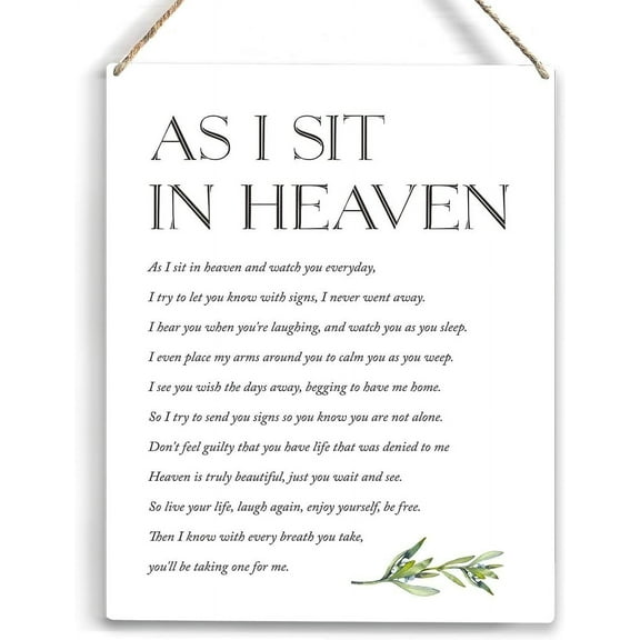 As I Sit In Heaven And Watch You Everyday Wood Sign Rustic Christian Wooden Hanging Plaque For Home Wall Art Decoration 8 X 10 Inches Present
