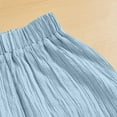 thumbnail image 5 of Olyvenn Women's Casual Pants Loose Fit Palazzo Pant Elastic Waisted Drawstring Tie Knot Trousers with Side Pockets Light Blue M, 5 of 8