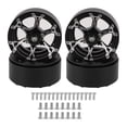 thumbnail image 1 of Llantas RC Beadlock de 1,9 pulgadas, reutilizables, agarre estable, color plateado y negro, repuesto preciso para Traxxas TRX4, 1 of 14