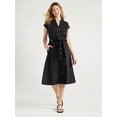 thumbnail image 2 of Free Assembly Women's Belted Utility Cotton Midi Shirtdress, Sizes XS-XXL, 2 of 5