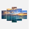 thumbnail image 2 of Plage Tropicale Exotique au Coucher du Soleil - Art Moderne sur Toile, 2 of 3