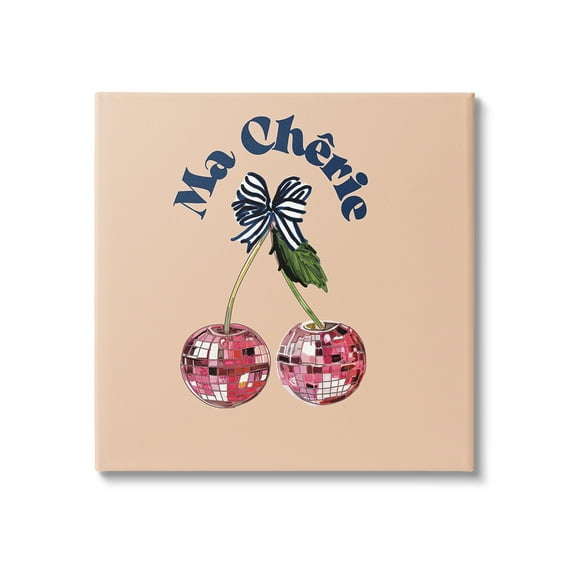 Stupell Industries Ma Cherie Phrase Food & Beverage Painting Gallery Wrapped Canvas Art Print Wall Art, 17 x 17