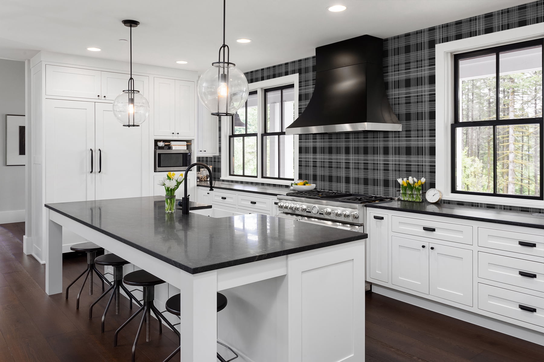 Stacy Garcia Home Onyx Rad Plaid Peel and Stick Wallpaper