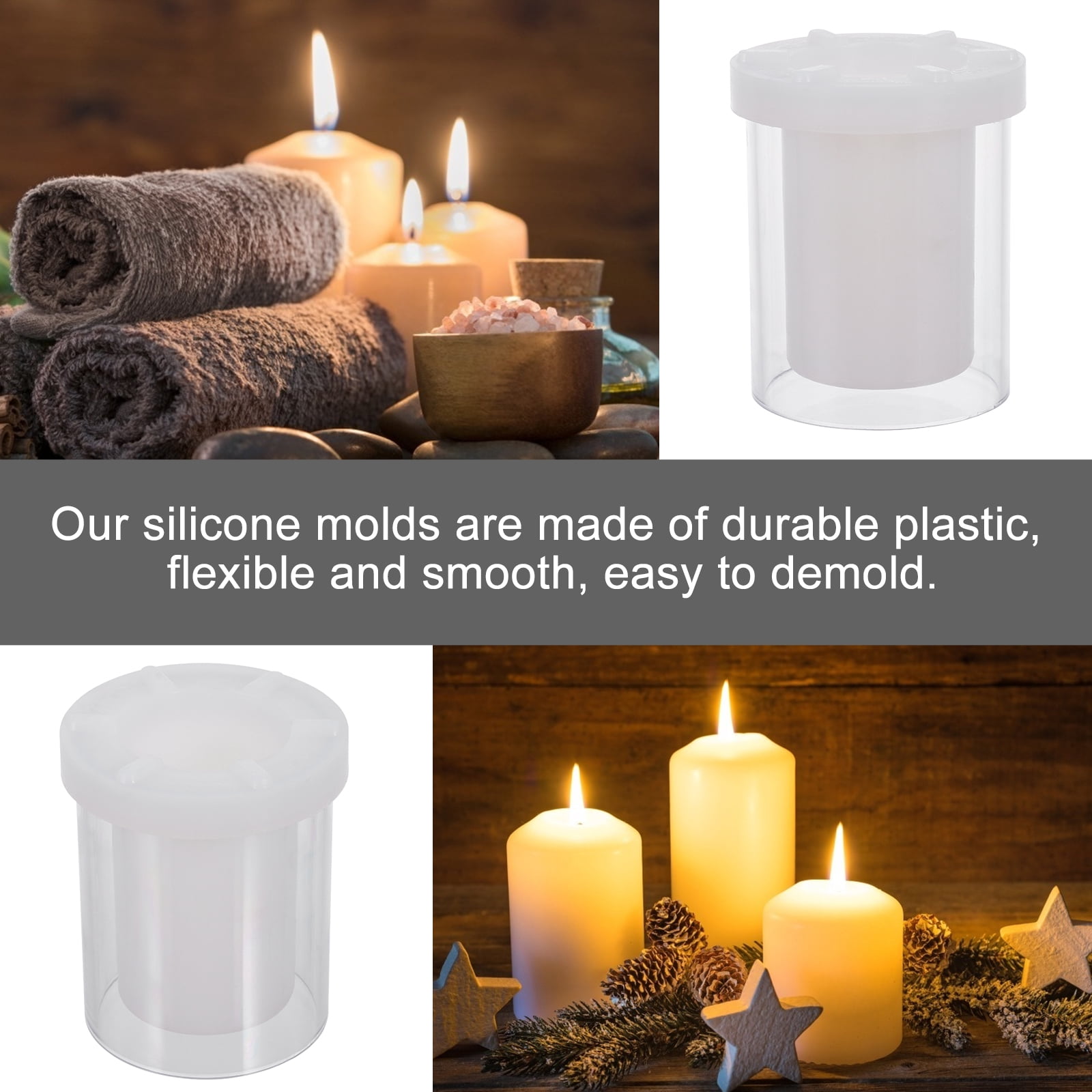 Cylinder Molds Geometric Silicone Making Mold 3D Hollow Casting Epoxy Resin Molds for Soaps Flower Specimen Craft Supplies 7. 5* 7. 5CM