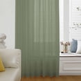 thumbnail image 6 of Green Solid Color Sheer Curtains 54 Inches Long, Aesthetics Contemporary Luxury Light Filering Curtains, Breathable Simi Curtain Privacy Drapes for Kitchen Bathroom Lightweight Small Window Treatment, 6 of 9