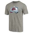 thumbnail image 2 of Men's Ash Colorado Avalanche Distressed Team Logo Tri-Blend T-Shirt, 2 of 3