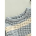 thumbnail image 5 of Bagilaanoe Newborn Baby Girl Boy Knit Romper Sweatshirt Long Sleeve Bodysuit Striped Pullover 3M 6M 12M 18M 24M Infant Casual Tee Tops, 5 of 9