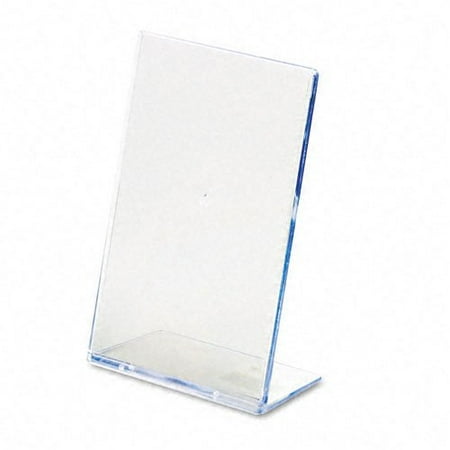 Desk Sign Holders - Slanted Desk Sign Holder, Plastic, 4 x 6, Clear, Desktop clear plastic sign holder. By deflecto Ship from US