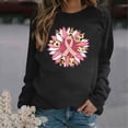 thumbnail image 2 of Jinhomg Trendy Long Sleeve Sweatshirt for Women Cute Breast Cancer Awareness Pink Ribbon Tops Lightweight Cozy Holiday Pullovers Seasonal Sale Black XXL, 2 of 5