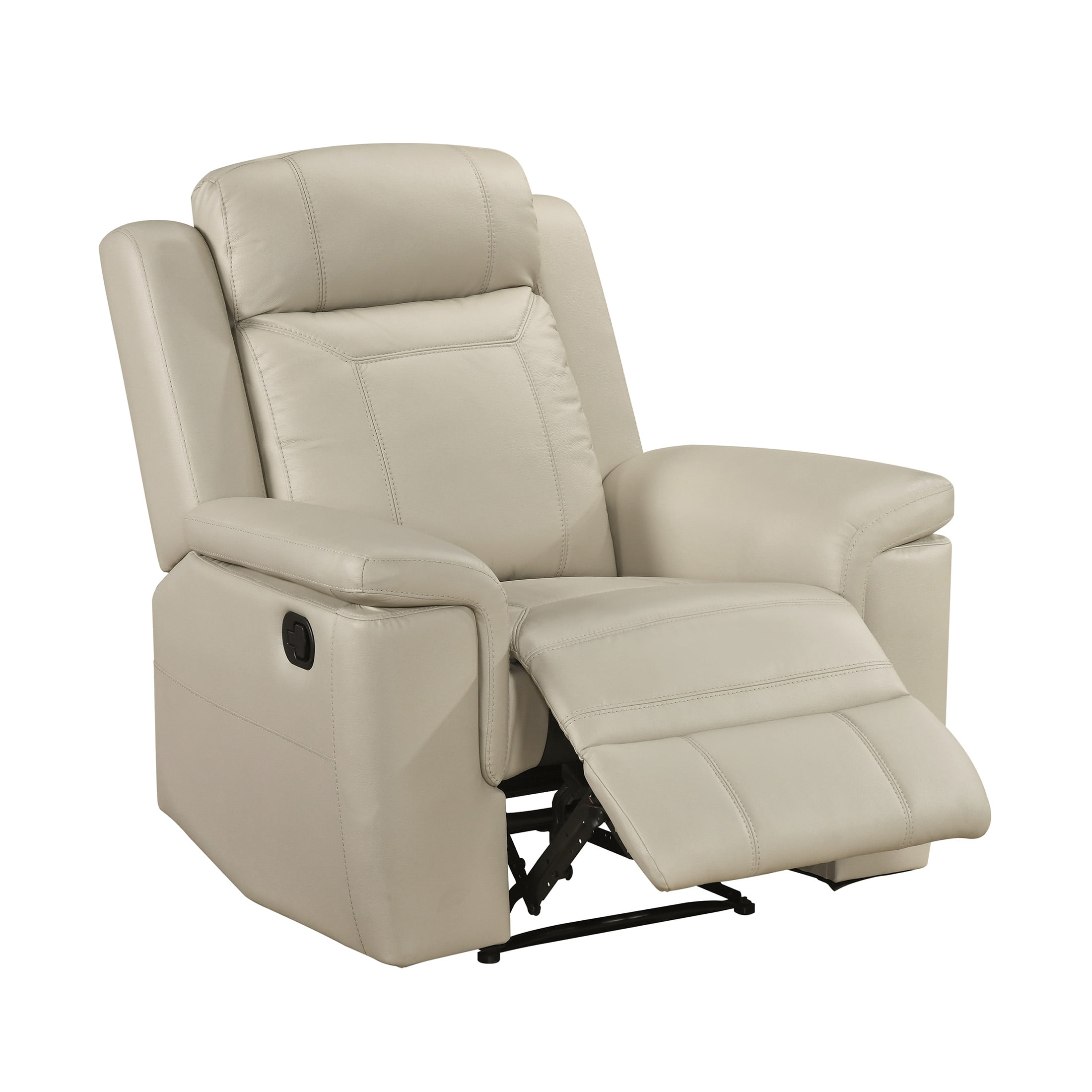 OakvillePark Livaro Leather Match Manual Reclining Chair, Beige