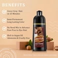 thumbnail image 4 of Cherry Brown Hair Dye 16.9 Fl Oz, Argan Oil Cherry Brown Hair Shampoo, 3 in 1 Hair Dye Shampoo, Easy To Use, Semi-Permanent Hair Color Shampoo (Cherry Brown), 4 of 8