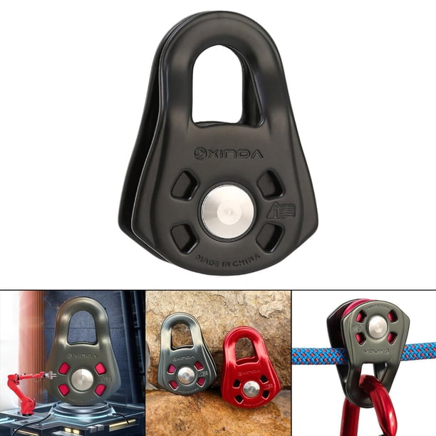 Polea de escalada Soledad Polea única de aleación de aluminio para exteriores Negro