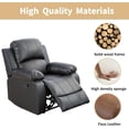 thumbnail image 3 of Leather Recliner Chair, Reclining Sofa Chair for Living Room Furniture, Manual Recliner Couch for Living Room, Small Space, RV & Office (Black Single Chair), 3 of 9