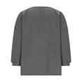 thumbnail image 5 of TaTaai Women's crew neck 3/4 sleeve top, solid color, linen cotton fabric, lantern sleeve, button detail, casual stylish, breathable comfortable, ideal for daily outings & brunch dates Gift, 5 of 7
