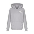 thumbnail image 6 of Trupants Girls Gray Hooded Zip-Up Sweatshirt - 100% Polyester Soft Durable Hand-Drawn Heart Print for Kids 4-12 Years,Size 5-6T, 6 of 7