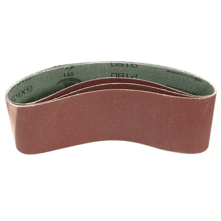 

Uxcell 3 x 21 180 Grit Lapped Joint Aluminum Oxide Sanding Belts 3 Pack