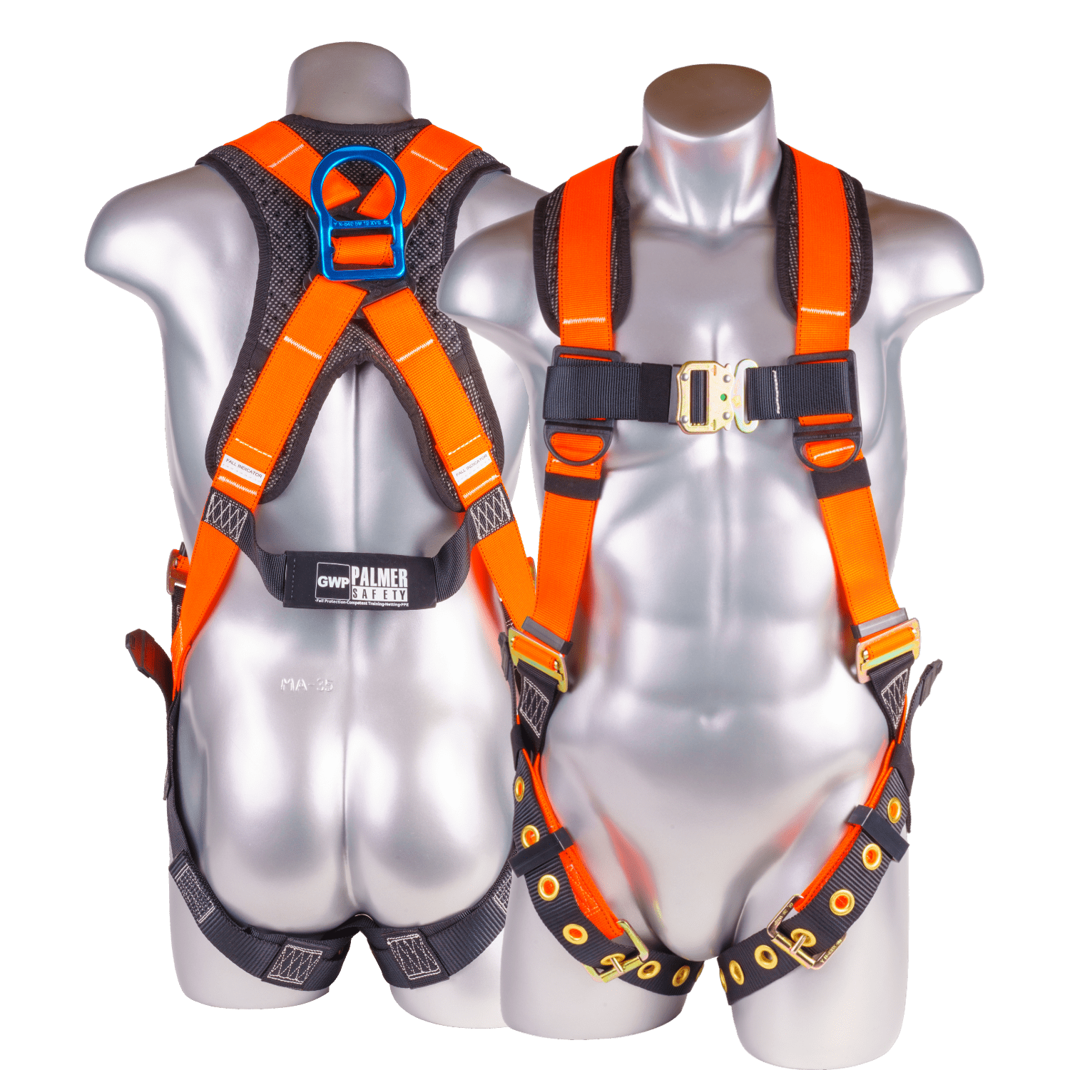 Palmer Safety Fall Protection Full Body 5pt Safety Harness, Aluminum