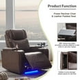 thumbnail image 4 of Brown Power Motion Recliner with USB Charging Port and Hidden Arm Storage 2 Convenient Cup Holders Design and 360° Swivel Tray Table, 4 of 19