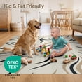 thumbnail image 4 of ODIKA 3'x5' Ultra-Soft Throw Mat, Minimalist Interlocking Motif Border Abstract Inspired Lines Playful Expressive None Washable, Bare feet friendly, Easy Care Indoor rug for Bedside, Vanity, 4 of 7