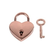 Grandest Birch Vintage Heart Shape Mini Padlock Bag Travel Suitcase Luggage Box Case Key Lock Notebook Stationery Padlock Jewelry Padlock