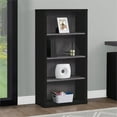 thumbnail image 6 of Home Square 4 Shelf 48" Modern Wooden Bookcase in Black and Gray ( Set of 2 ), 6 of 6