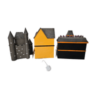 Target Bullseye Halloweeen Village Houses Haunted House Candy Store Castle Light-Up Set of 3