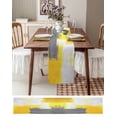 thumbnail image 3 of Ldtrchee Yellow Grey Table Runner 72 Inches, Abstract Oil Painted Modern Geometric Bed Runner Dresser Scarves Tabletop for Indoor Outdoor Parties/Ceremony/Banquet, 18" x 72", 3 of 8