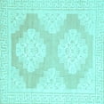 thumbnail image 1 of Ahgly Company Indoor Square Oriental Light Blue Traditional Area Rugs, 7' Square, 1 of 4