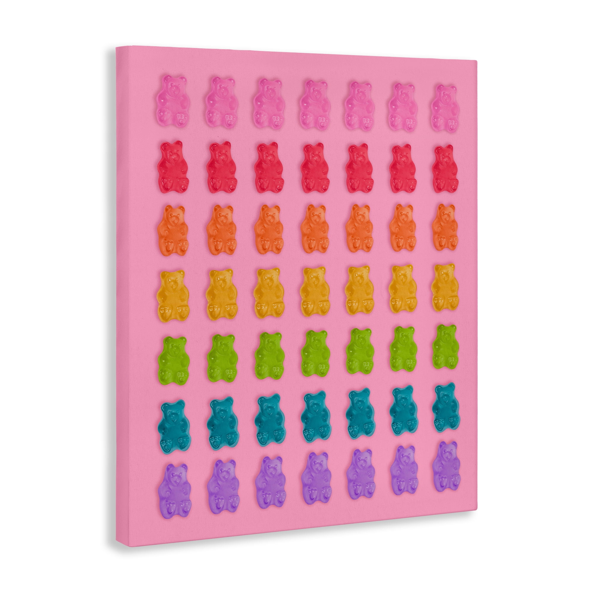 Stupell Industries Rainbow Candy Bears on Pink Canvas Wall Art, design by LISH Creative