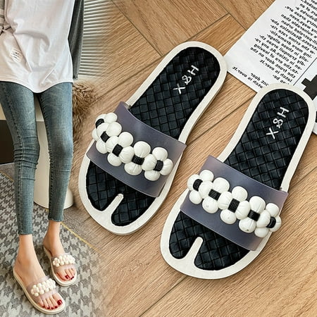

Women s Summer Slippers Non-slip Cozy Soft Rubber Sole Lightweight Beach Slide Slippers Open Toe Outdoor Indoor Shoes