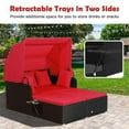 thumbnail image 5 of Pemberly Row Patio Rattan Daybed Lounge Retractable Top Canopy Red, 5 of 8