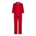 thumbnail image 4 of Joyspun Women’s and Women’s Plus Cotton Blend Notch Collar Pajama Set, 2-Piece, Sizes XS to 4X, 4 of 4