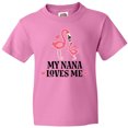 thumbnail image 3 of Inktastic Nana Loves Me Girl Flamingo Youth T-Shirt, 3 of 5