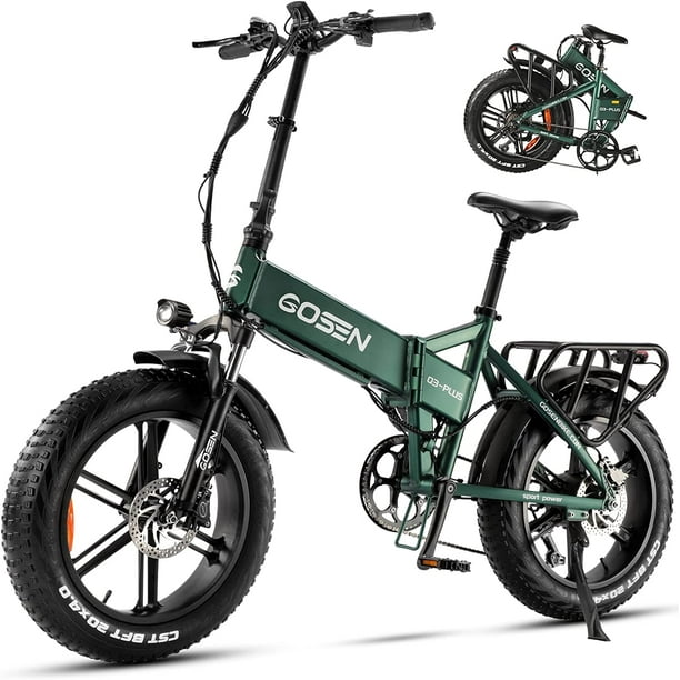 GOSEN Folding Electric Bike Fat Tire 20" x 4.0 Electric Bicycle for